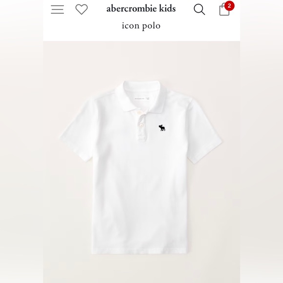 Abercrombie kids white Icon Polo - Picture 1 of 7